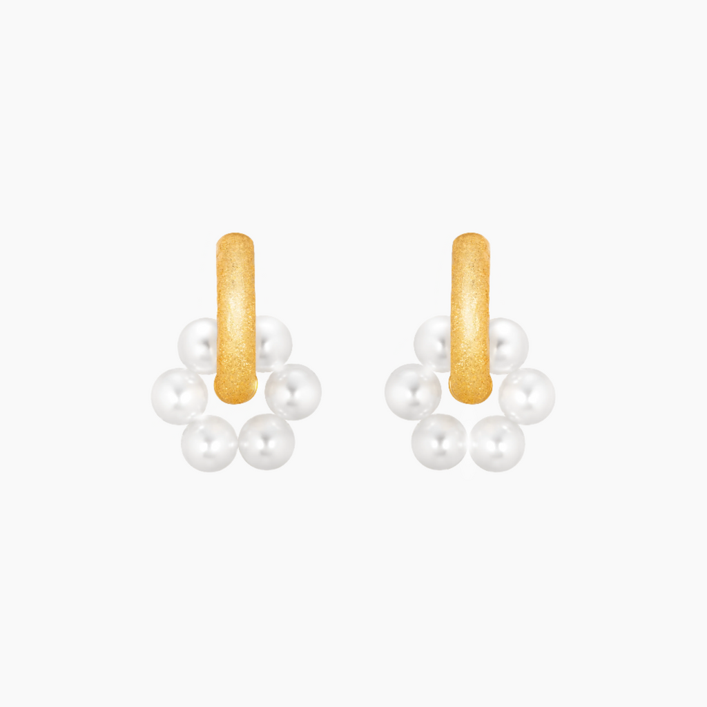 chunky textured gold earrings by Misia Mae