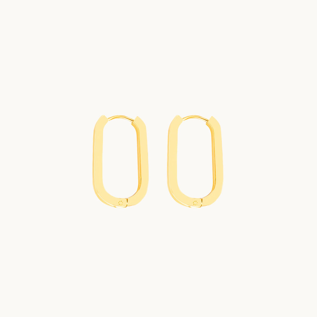 gold rectangle earrings from the Zoe collection by Misia Mae