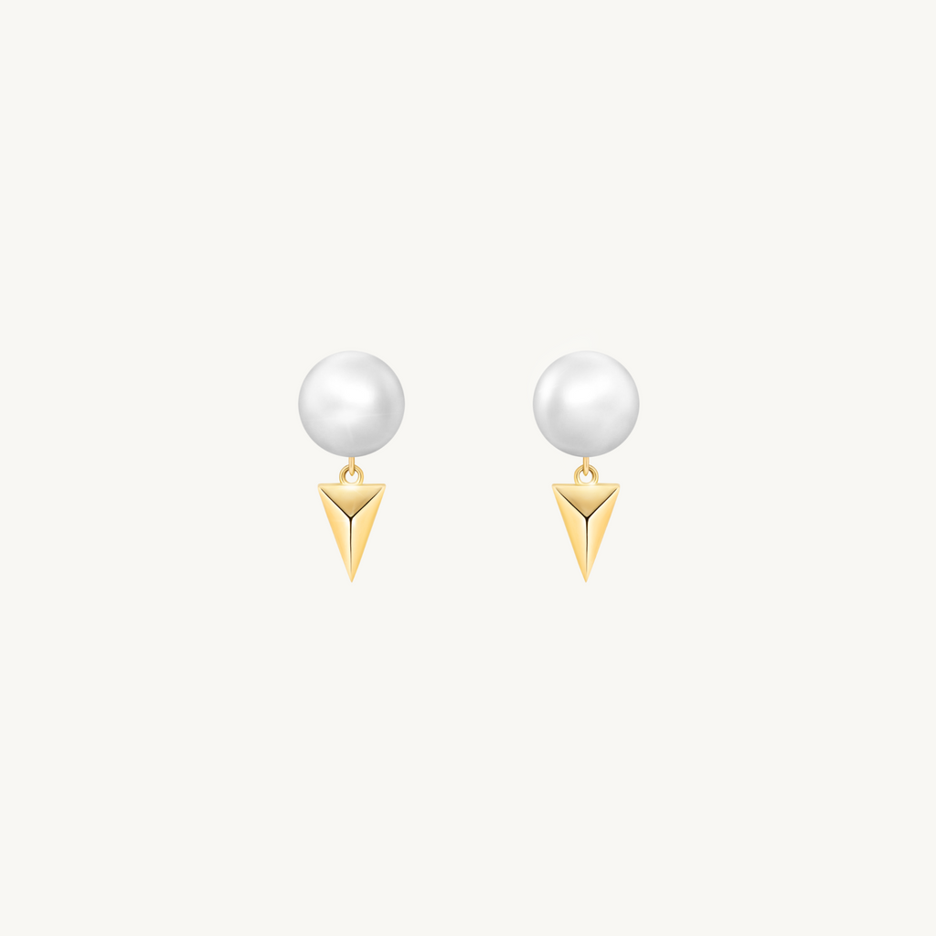 solid gold pearl earrings unique