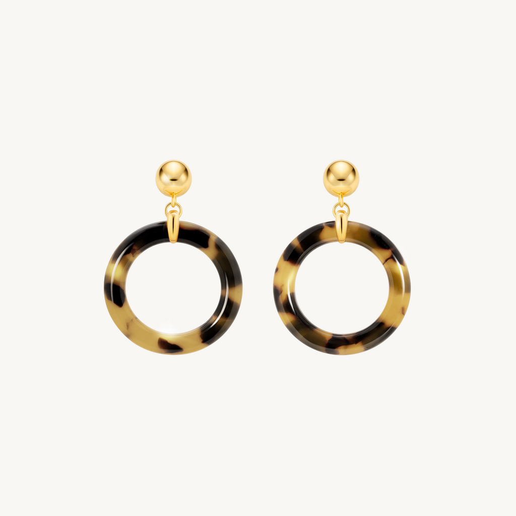 Party earrings made of dark tortoiseshell by Misia Mae