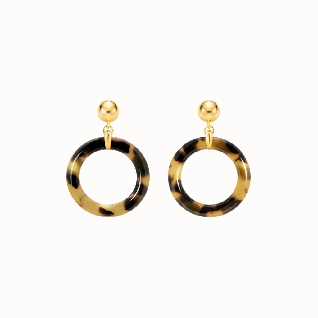 Tortoiseshell earrings brunette from Audrey collection by Misia Mae