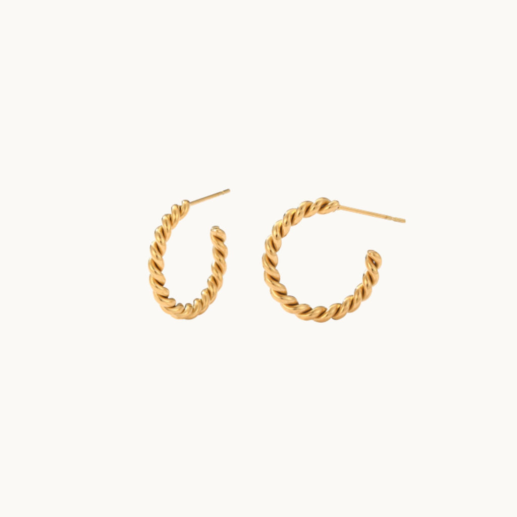 twisted gold earrings from the Iris collection by Misia Mae
