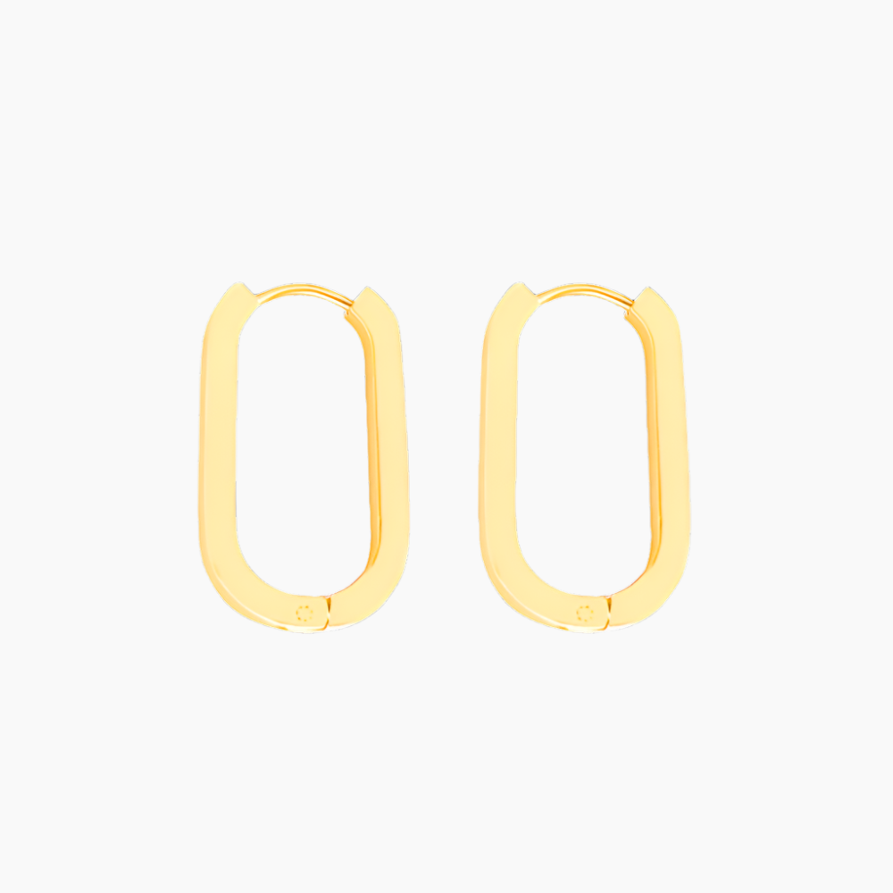 gold rectangle earrings