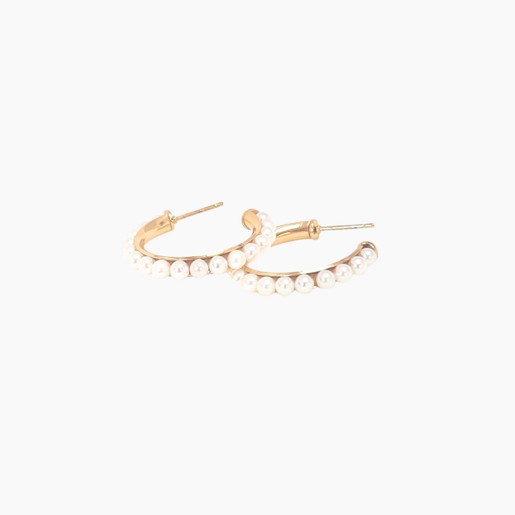 pearl hoop earrings Sophie collection by Misia Mae