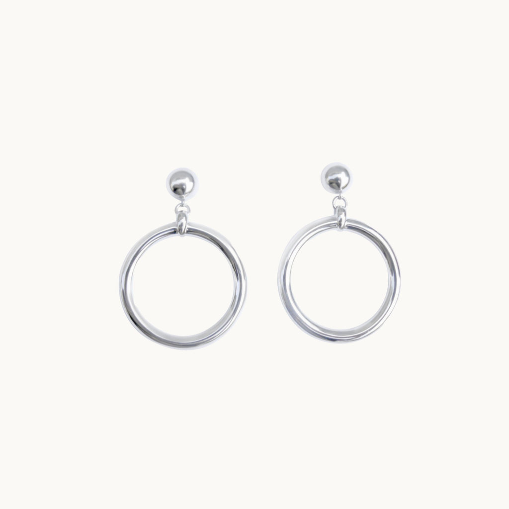 Large Silver Hoop Earrings - Audrey Collection by Misia Mae
