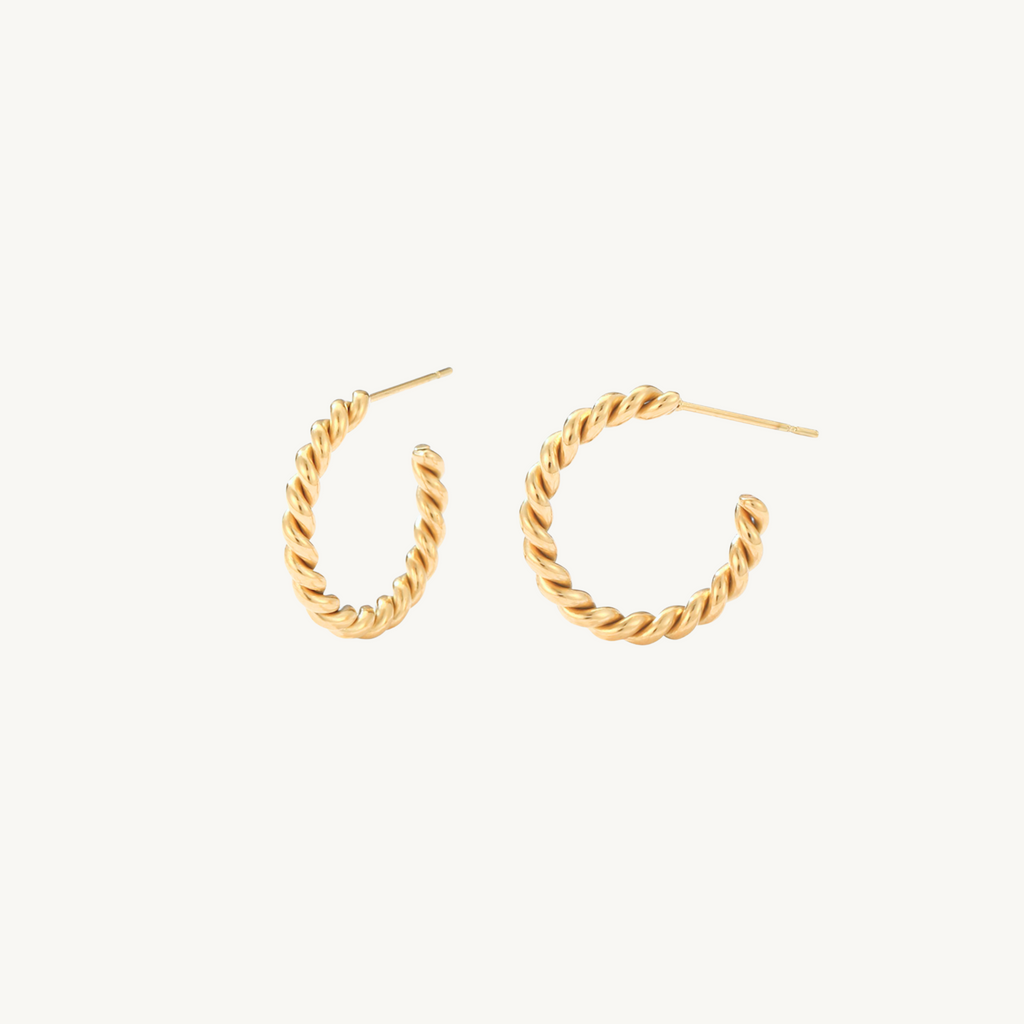 twisted gold earrings from the Iris collection by Misia Mae