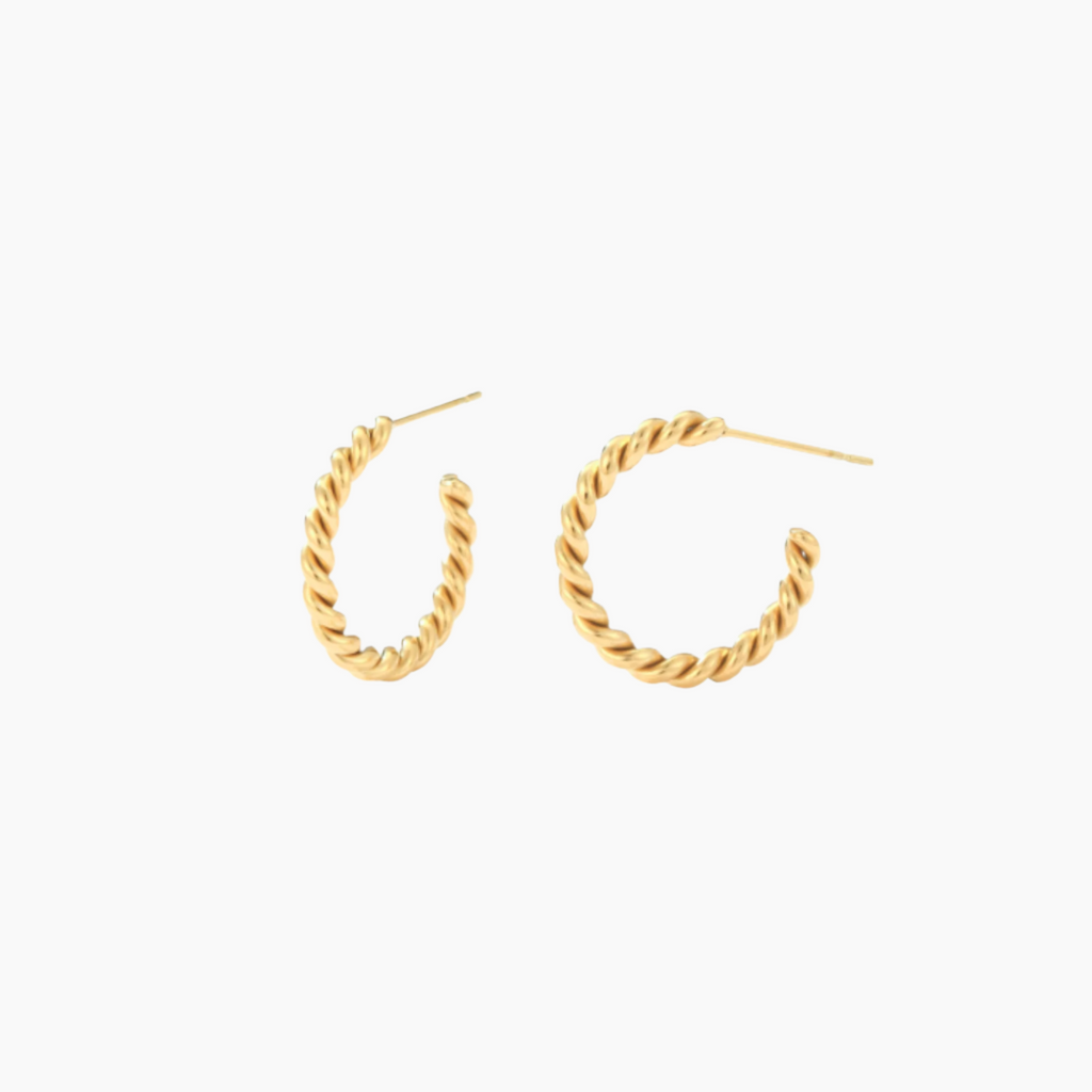 twisted gold earrings Iris collection by Misia Mae