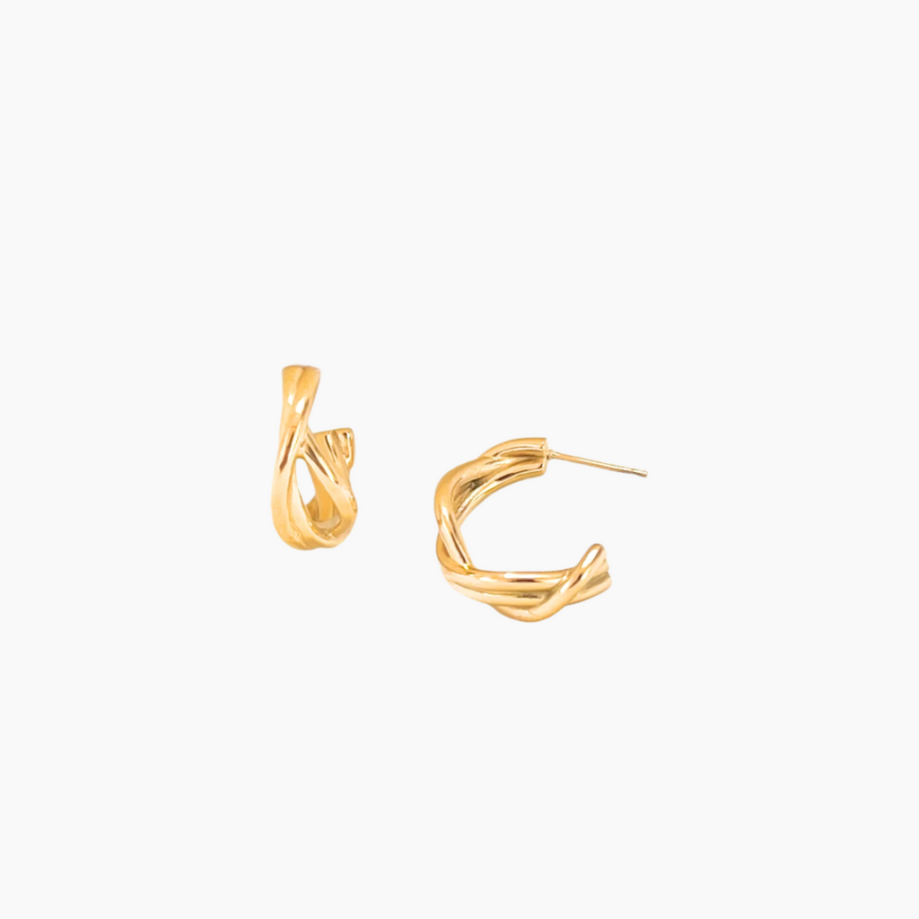 Gold twisted hoop earrings Amelia collection by Misia Mae