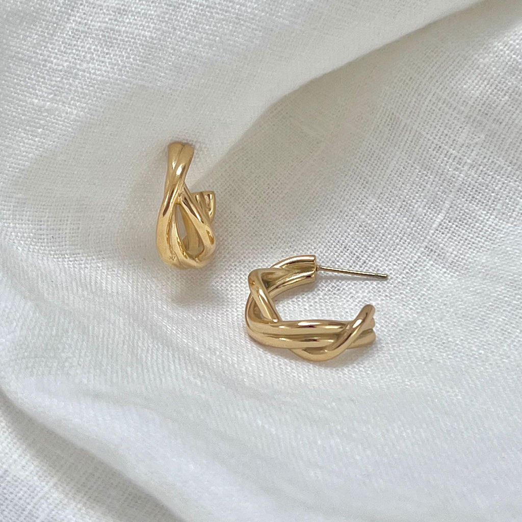 twisted hoop earrings by Misia Mae